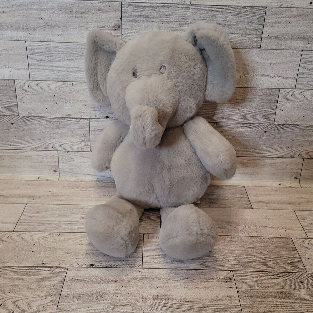 Kelly Toy Baby Elephant Plush 12" Rattle Crinkle/Ear Gray Toy Stuffed Animal